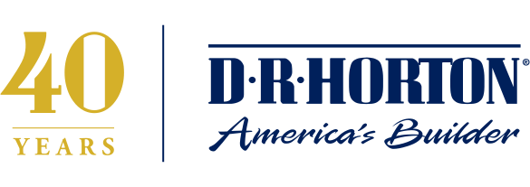 D R Horton, America's Builder. 40 years logo.