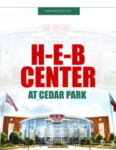 H-E-B Center at Cedar Park brochure cover.