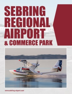 Sebring Regional Airport & Commerce Park brochure cover showing a plane on the water.
