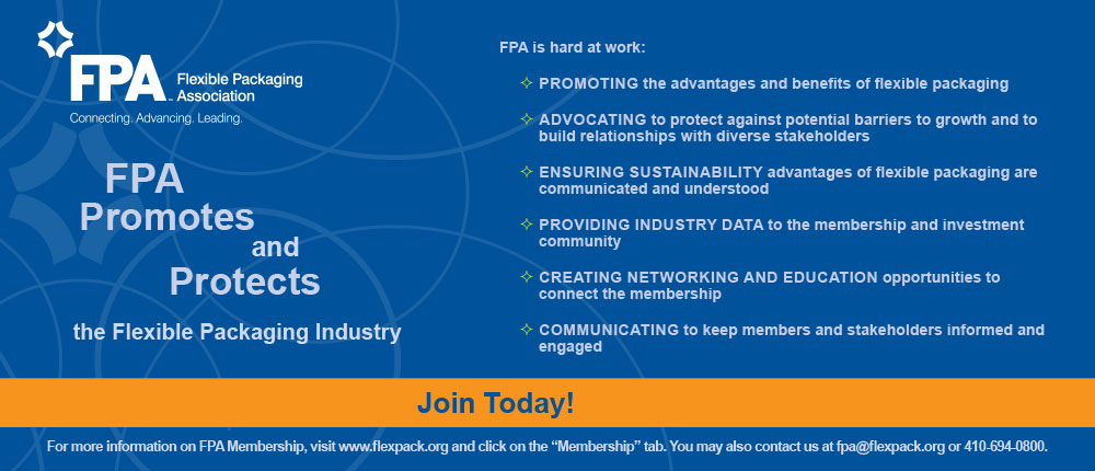 Flexible Package Association advert with a call to action to join today.
