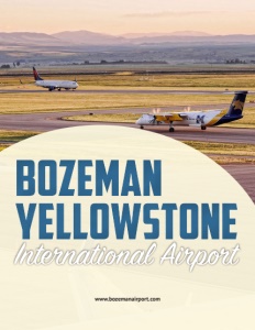 Bozeman Yellowstone International Airport brochure cover.