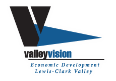 Valley Vision logo. Economic Development Lewis-Clark Valley.