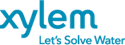 xylem logo with tagline, let's solve water.