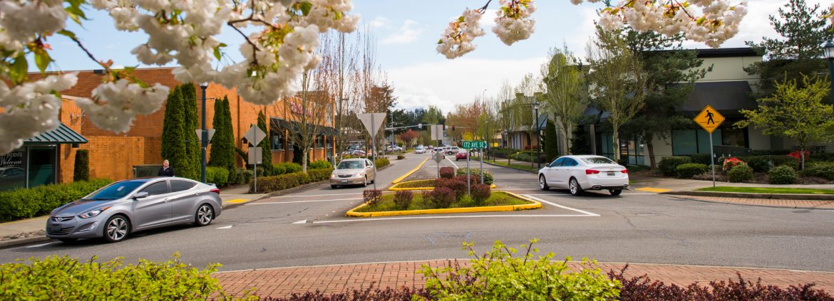 Covington, Washington city street view.