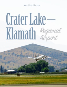 Crater Lake-Klamath Regional Airport brochure cover.