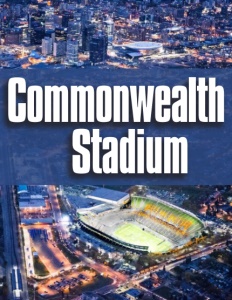 Commonwealth Stadium brochure cover.