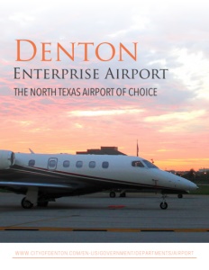 The Denton Enterprise Airport brochure cover.