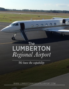 The Lumberton Regional Airport brochure cover.