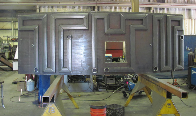 PWC Fabrication example of work showing a water cooled jacket being created.