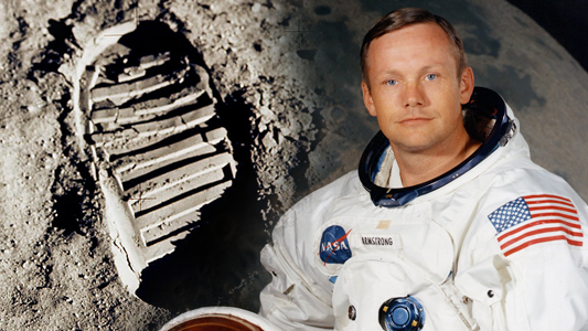 Auglaize County, Ohio Neil Armstrong photo with footprint from moon.