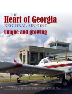 The Heart of Georgia Regional Airport brochure cover.