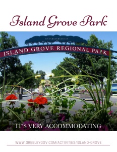 Island Grove Regional Park brochure cover.