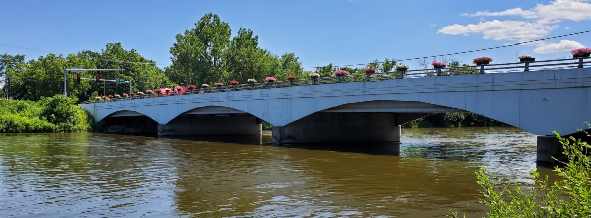 Montgomery, Illinois Montgomery Park bridge over water.