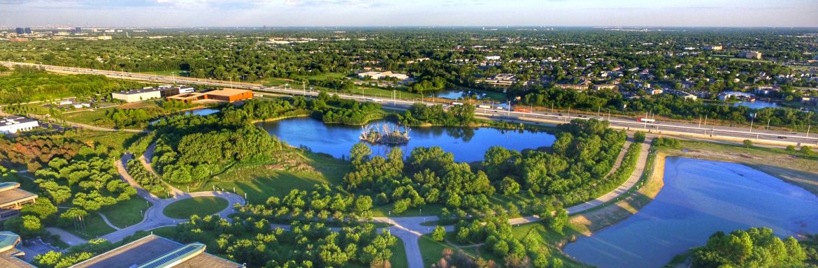 Village of Hoffman Estates, Illinois aerial view ATT property