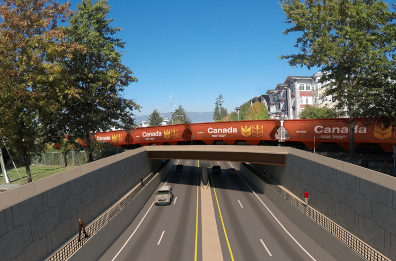 Pitt Meadows, British Columbia Road and Rail Phase One rendering.